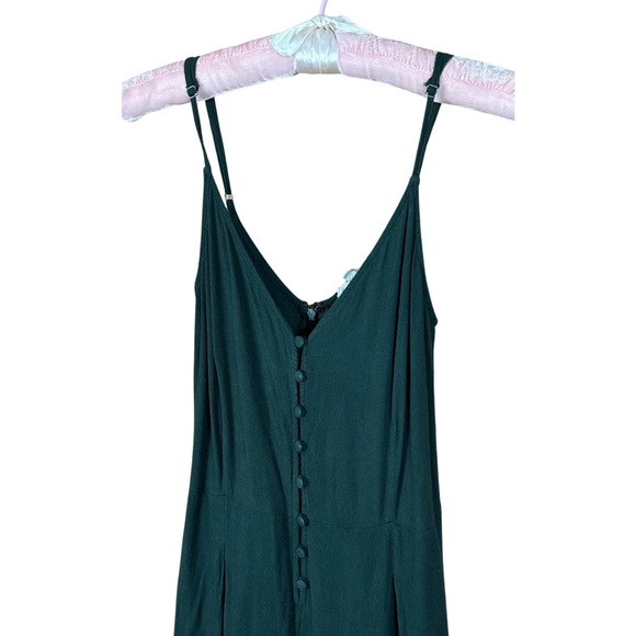 LA Hearts PacSun Forest Green Button Front Spaghetti Strap Jumpsuit - Picture 2 of 6
